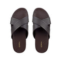 Elvo - Men's Dark Brown Pebble Grain Leather Slipper