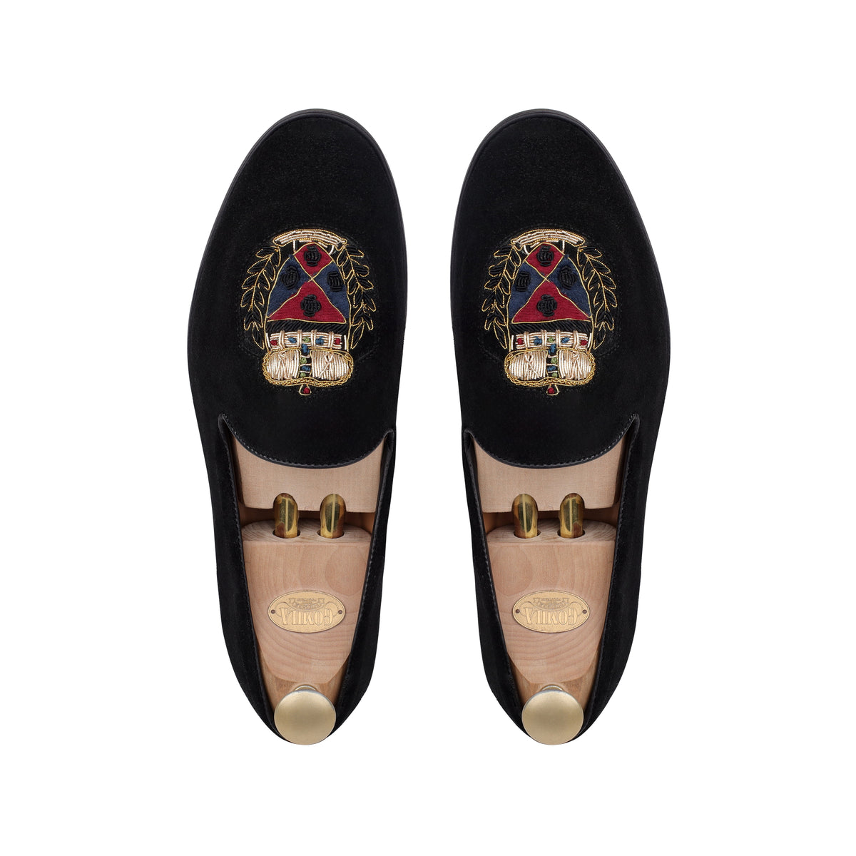 Ellis - Men's Black Suede & Embroidery Loafer