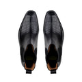 Dexter - Men's Black Crocodile Textured Goodyear Welted Chelsea Boot