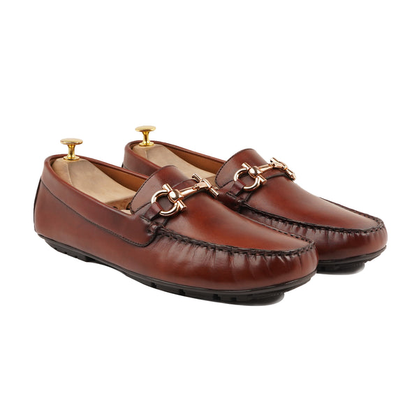 Mura - Men's Brown Patina Calf Leather Driver Shoe