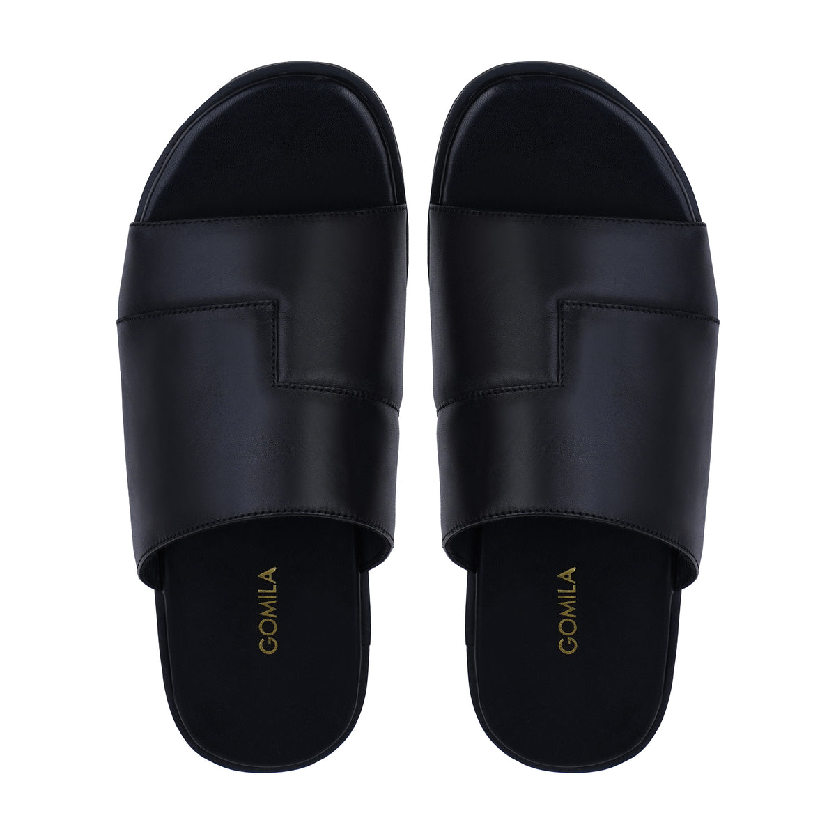 Borela - Men's Black Calf Leather Slipper