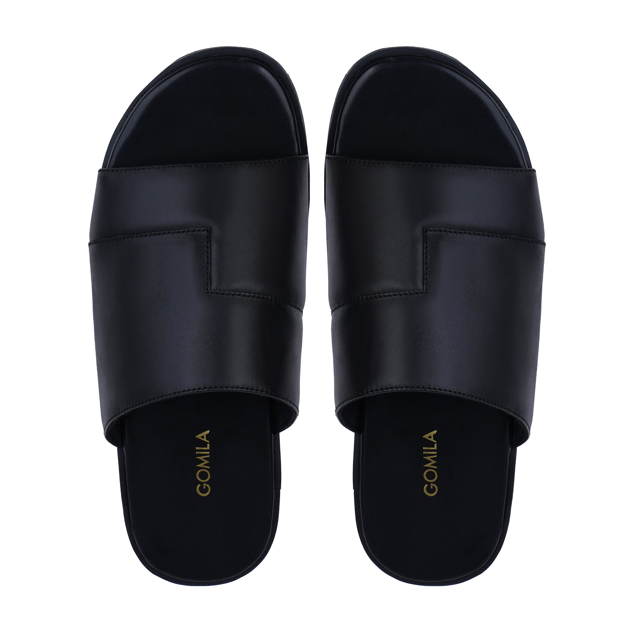 Borela - Men's Black Calf Leather Slipper