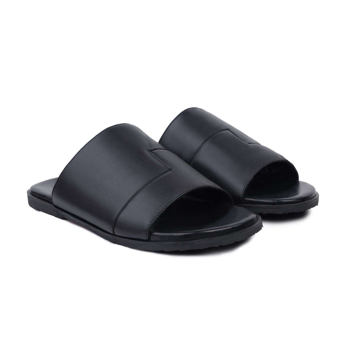 Borela - Men's Black Calf Leather Slipper