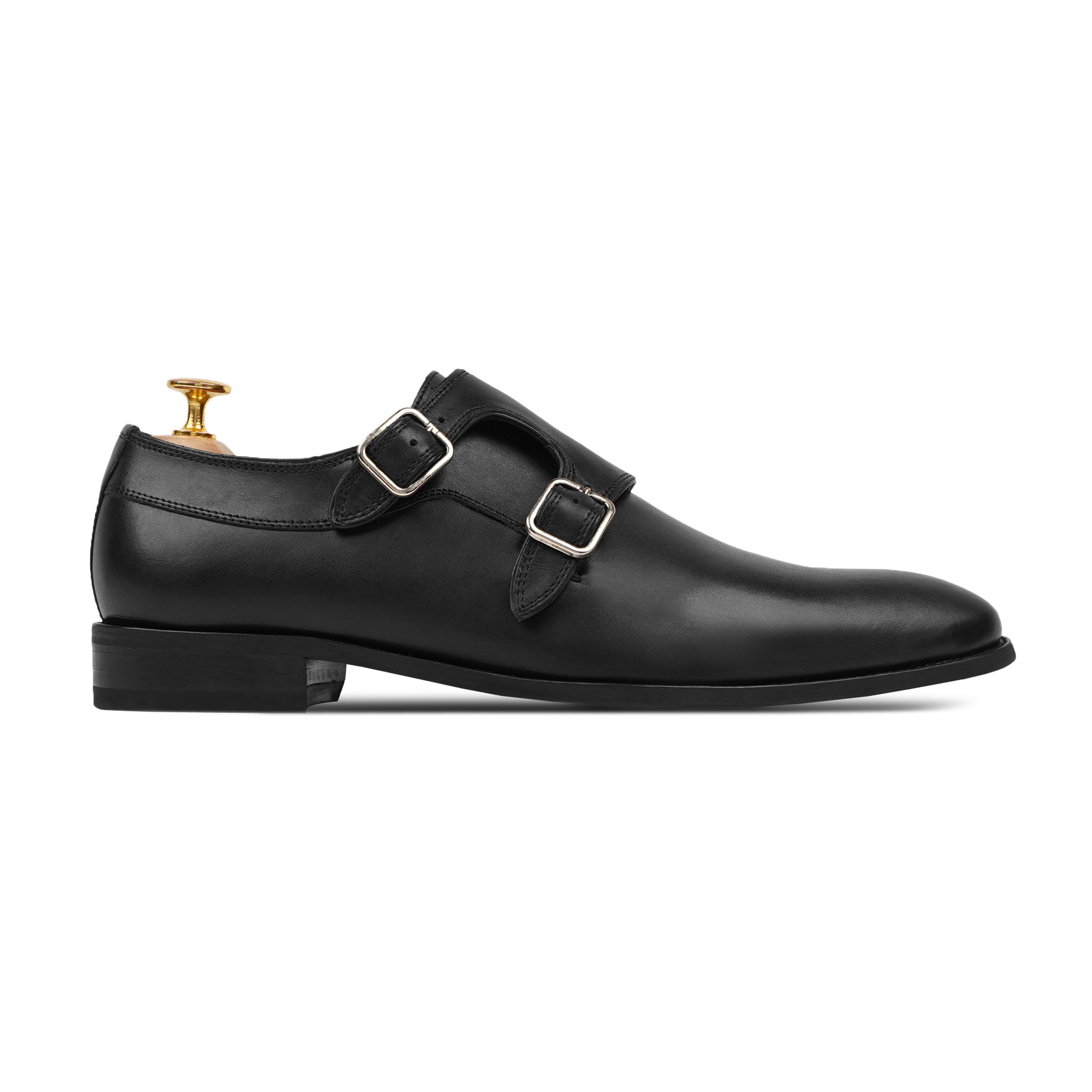 Artista - Men's Black Calf Leather Double Monkstrap