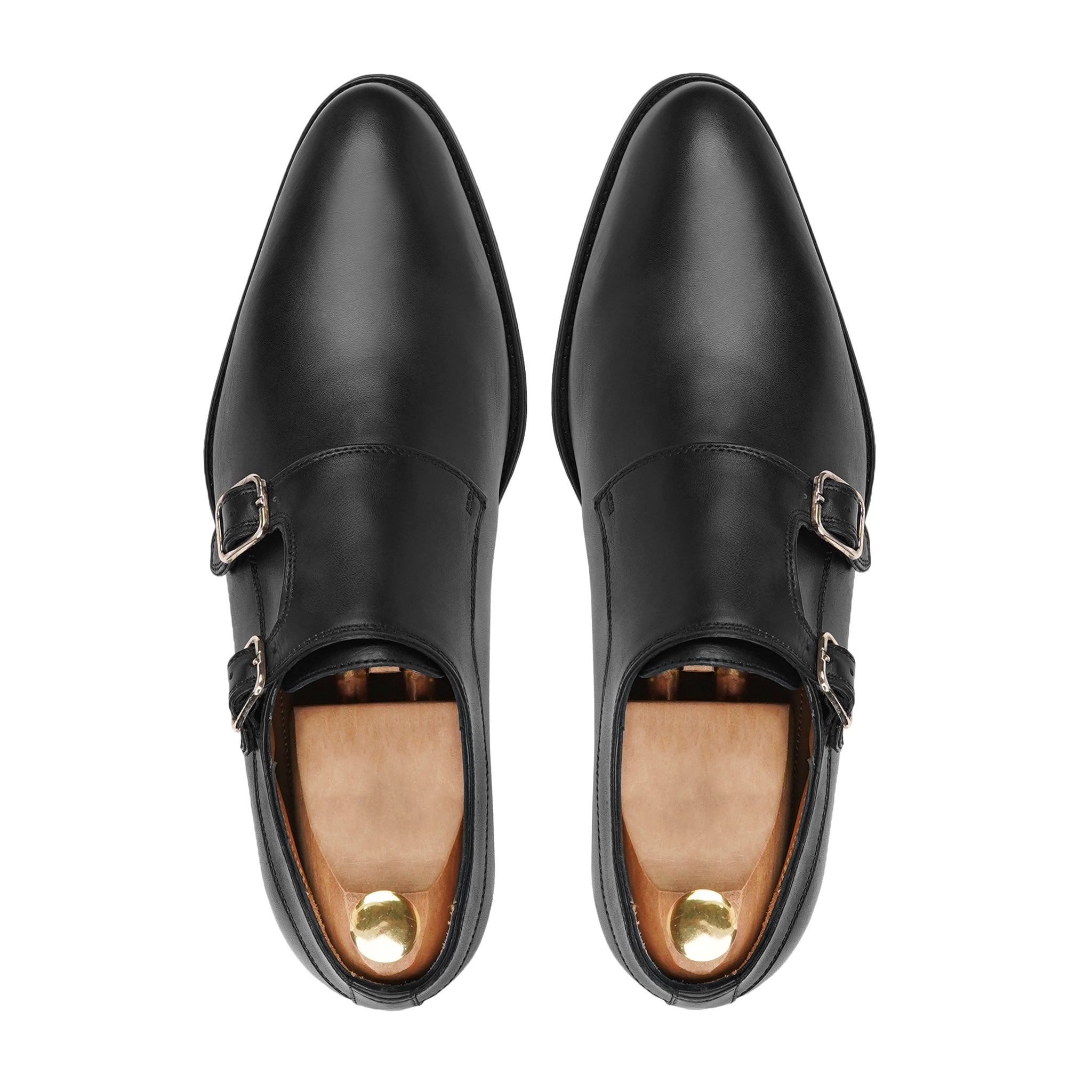 Artista - Men's Black Calf Leather Double Monkstrap