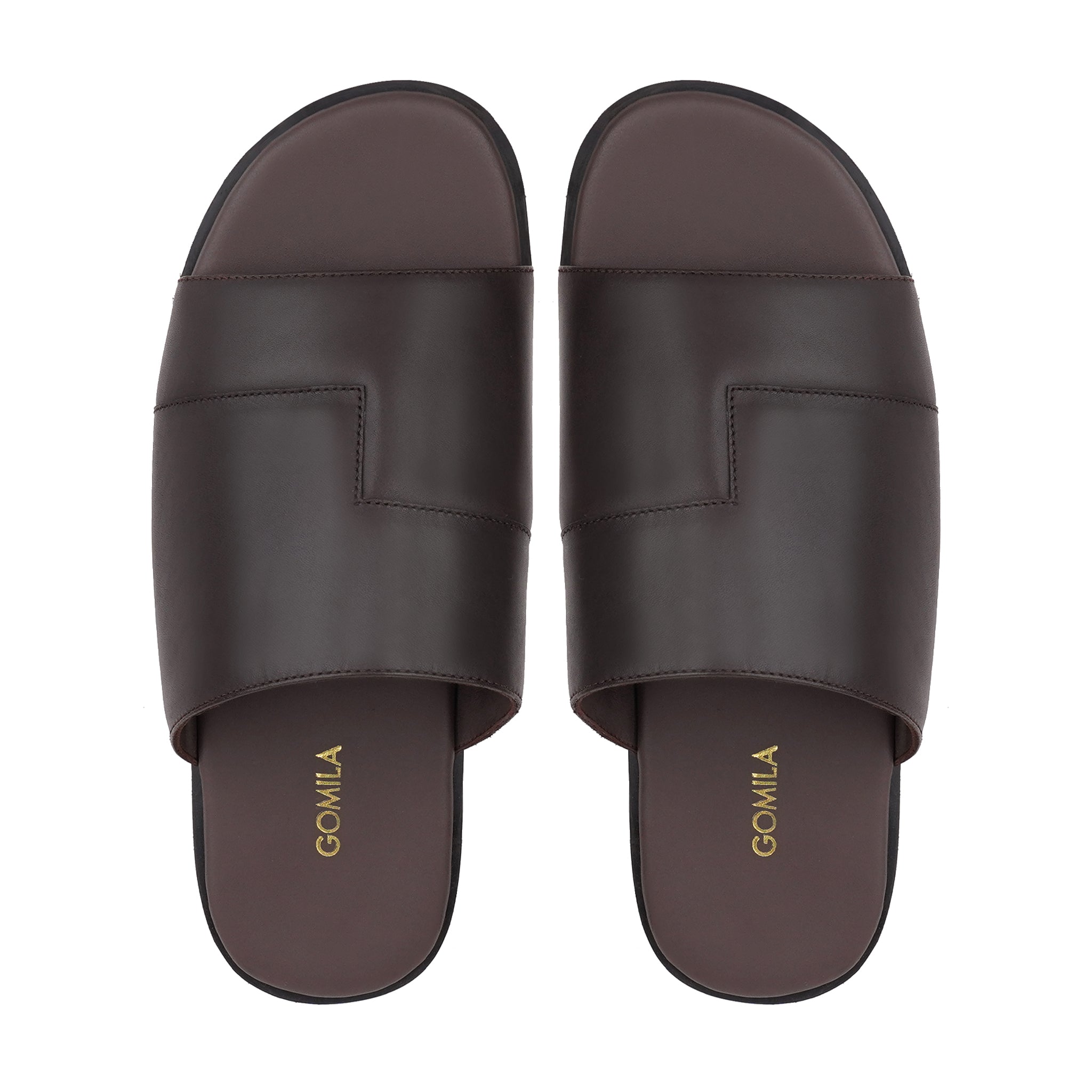 Borela - Men's Dark Brown Calf Leather Slipper