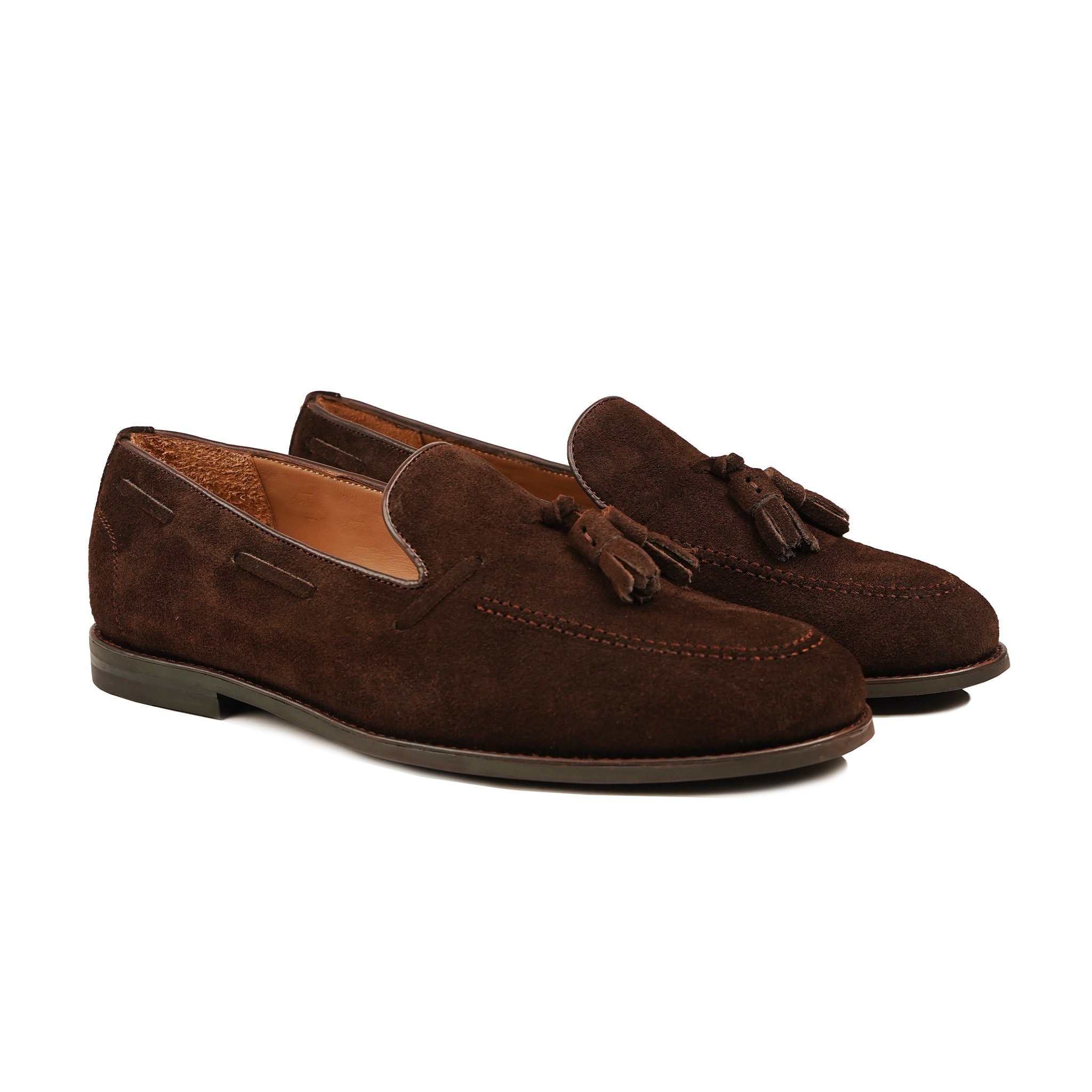 Portofino - Men's Dark Brown Kid Suede Loafer