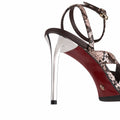 Nora - Women's Brown Snake Print Strapped 90mm Heels