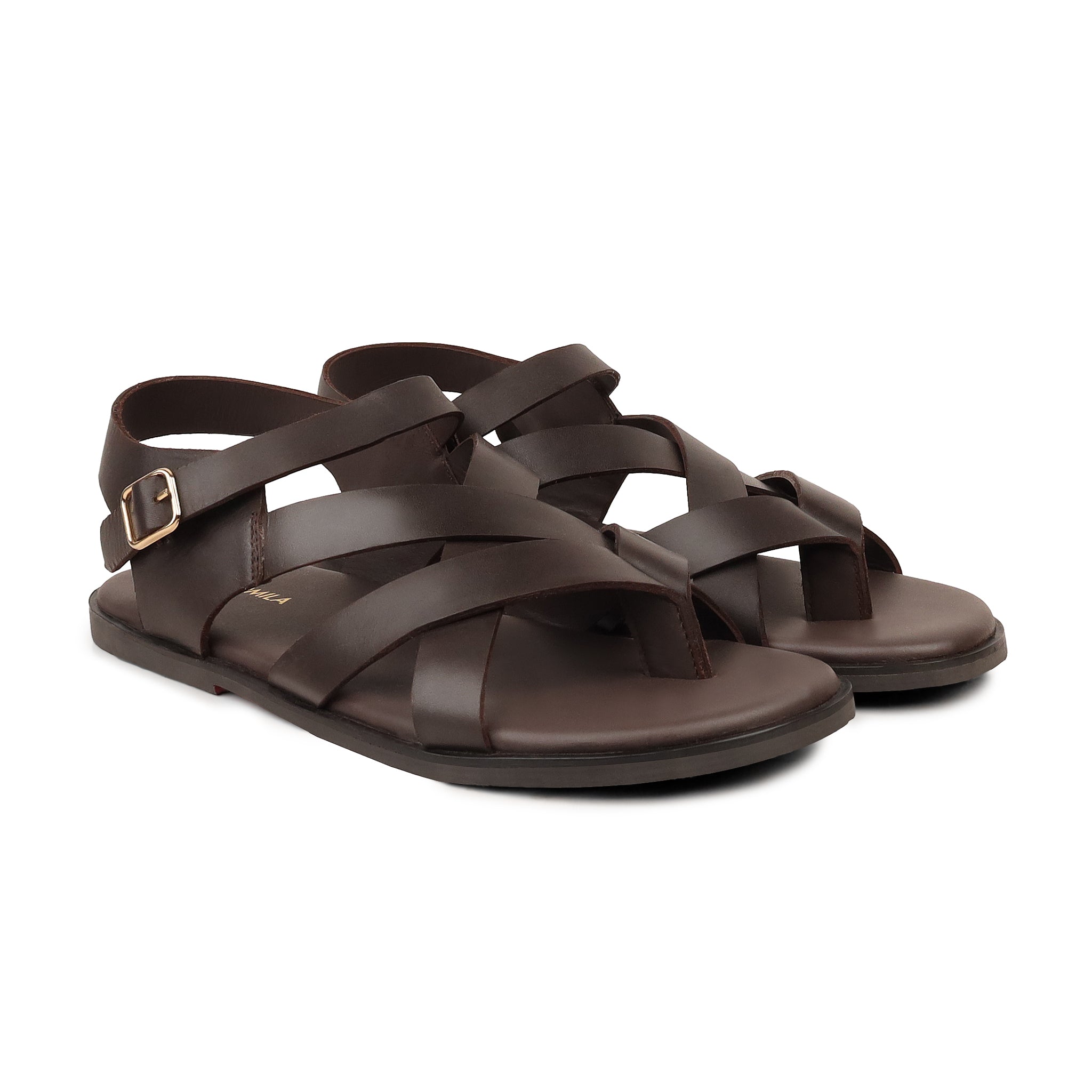 Elian - Men's Brown Calf Leather Sandal