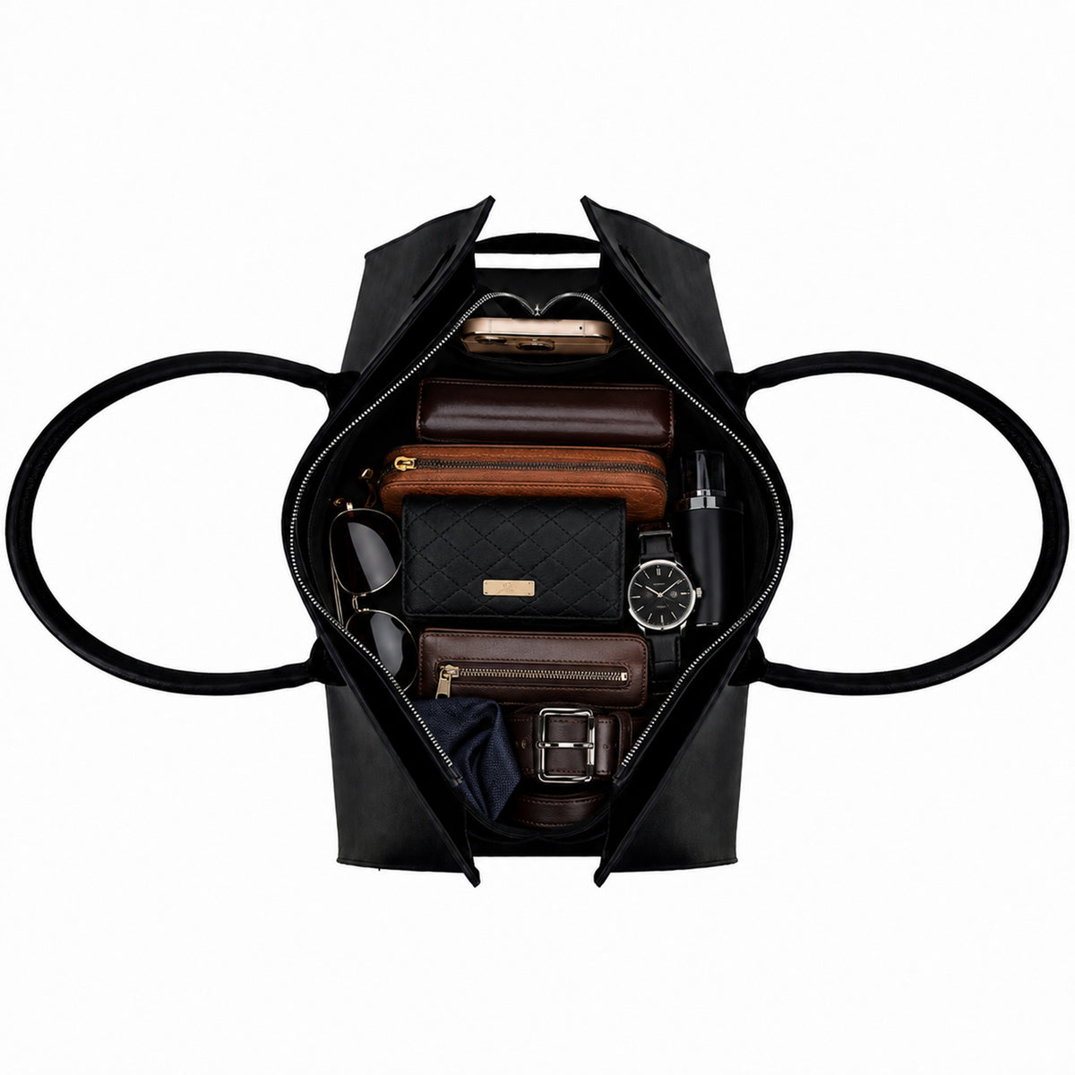 Dean - Men's Black Pebble Grain Leather Bag