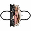 Ariana - Black Crocodile Textured Faux Leather Handbag