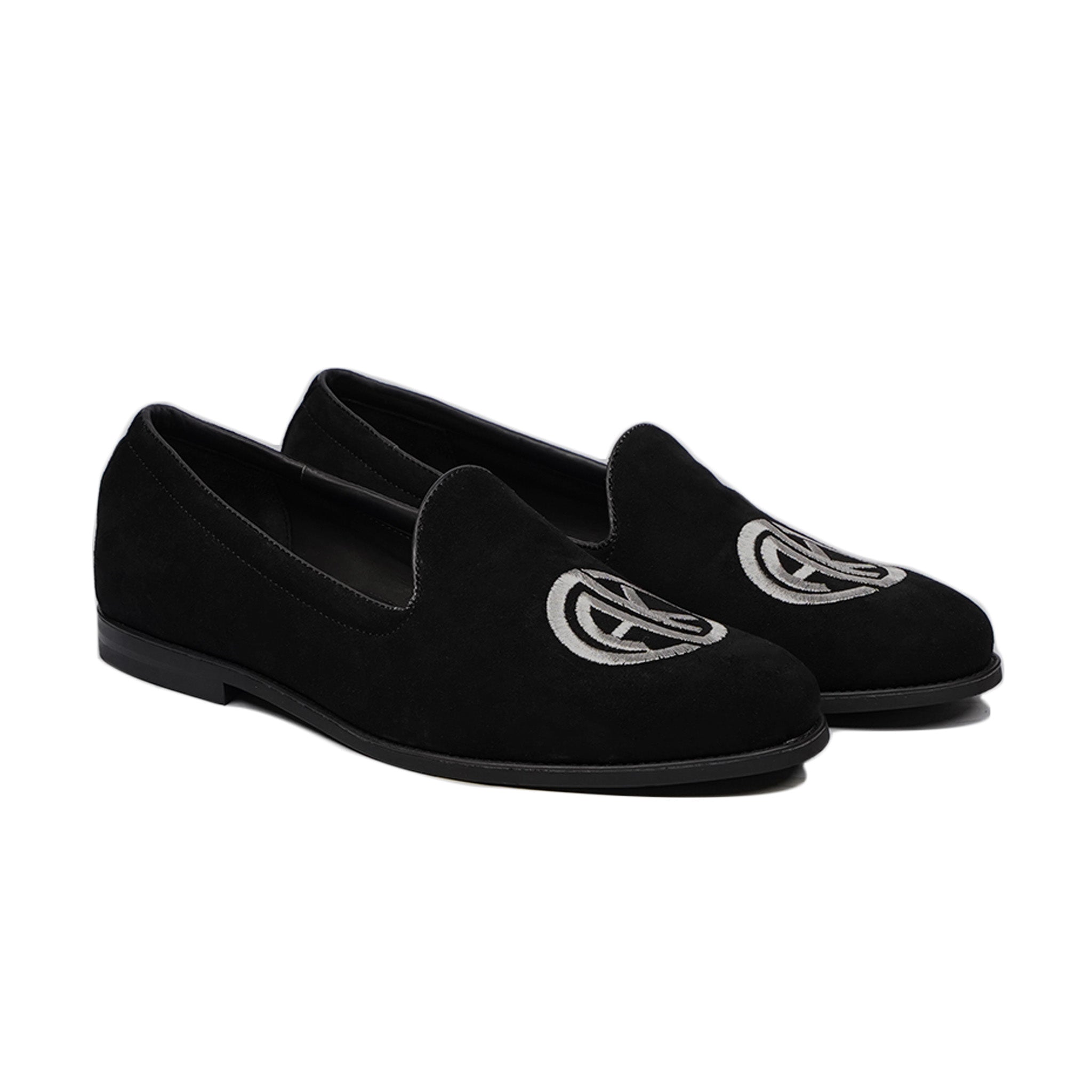 Venice - Men's Black Kid Suede Loafer