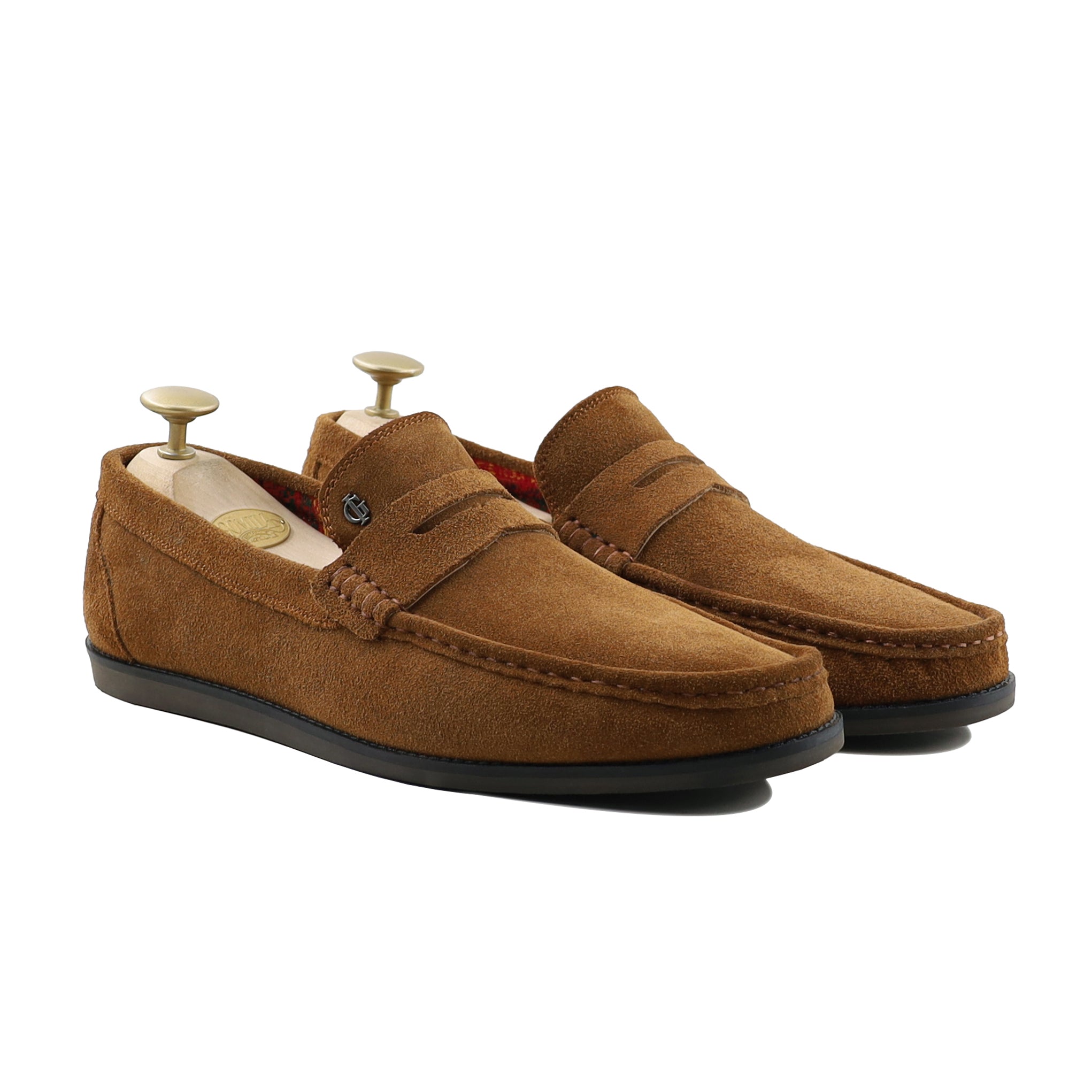 Fronzay - Men's Cognac Suede Driver Shoe