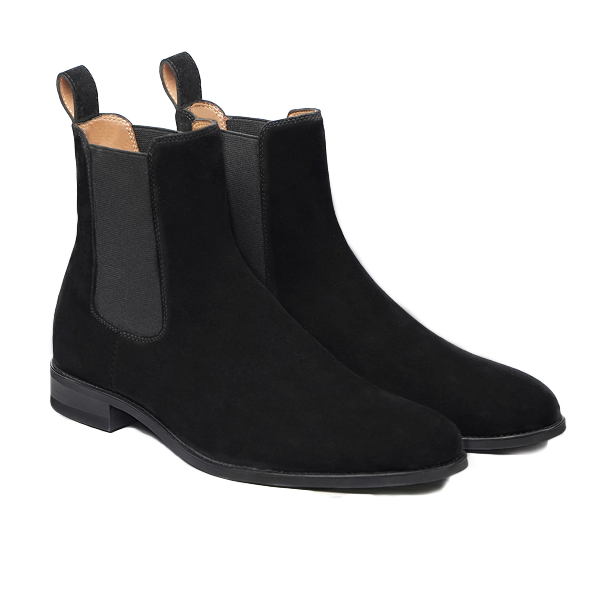 Bochum - Men's Black Kid Suede Chelsea Boot