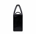 Zayne - Black Crocodile Leather Laptop Bag