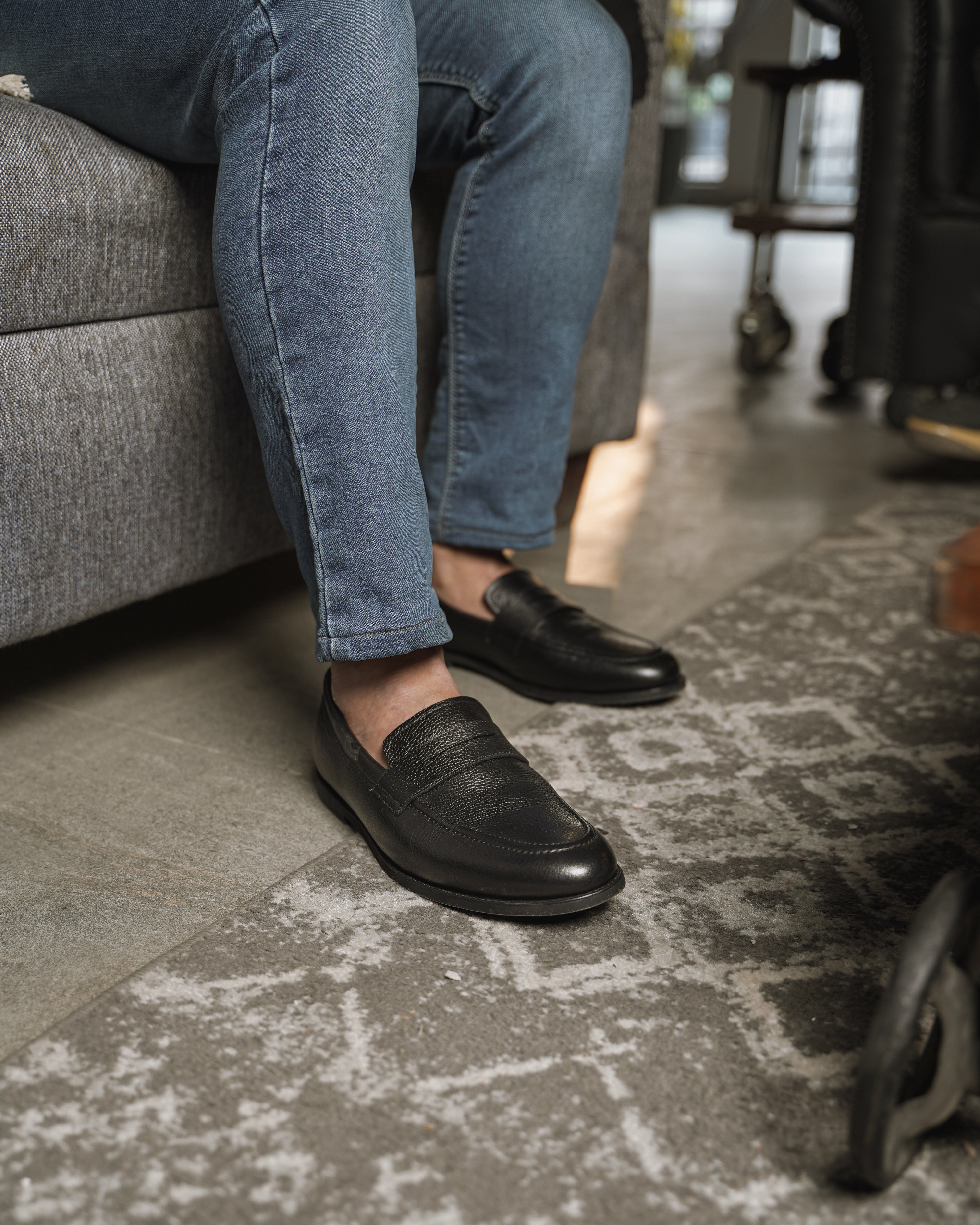 Bruin - Men's Black Pebble Grain Leather Loafer