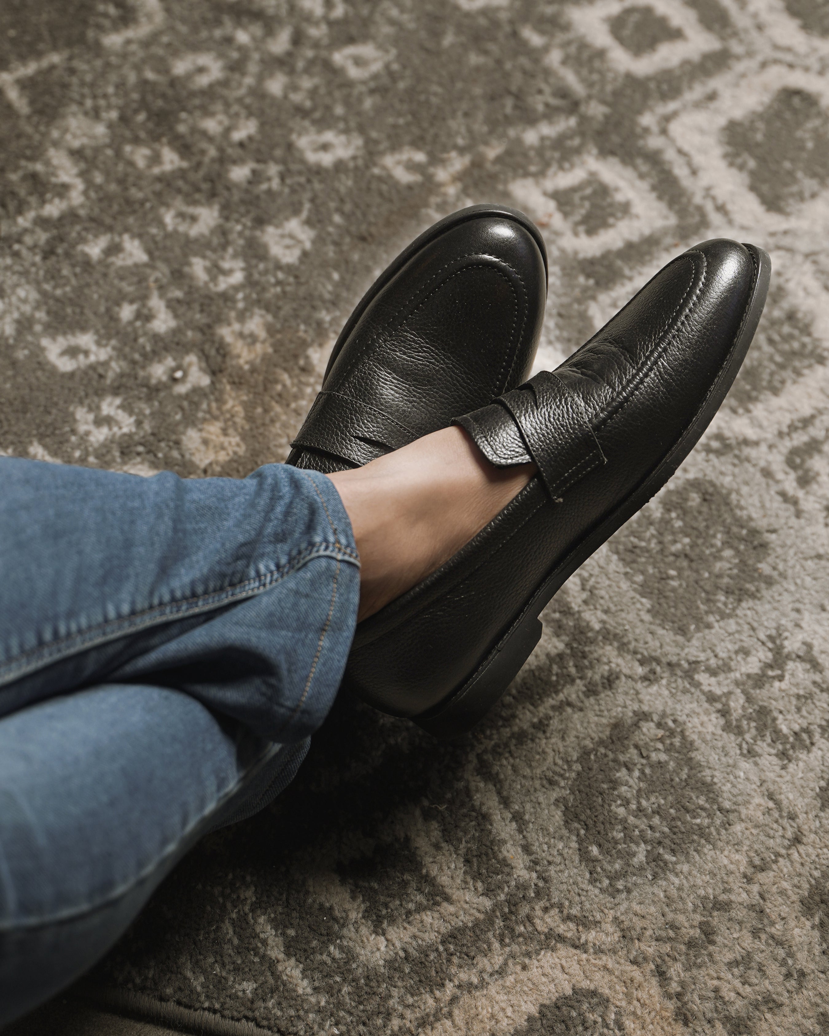 Bruin - Men's Black Pebble Grain Leather Loafer