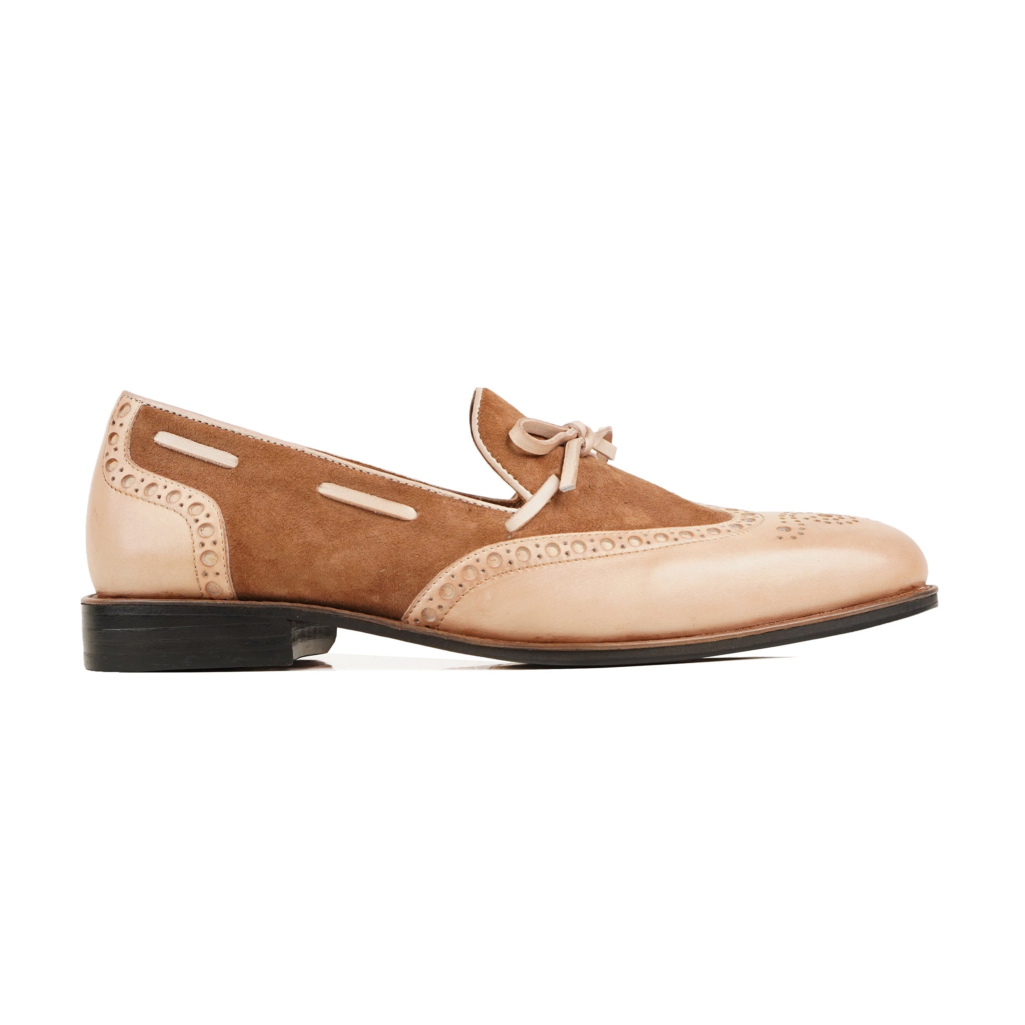 Udine - Men's Tan Calf and Brown Kid Suede Loafer