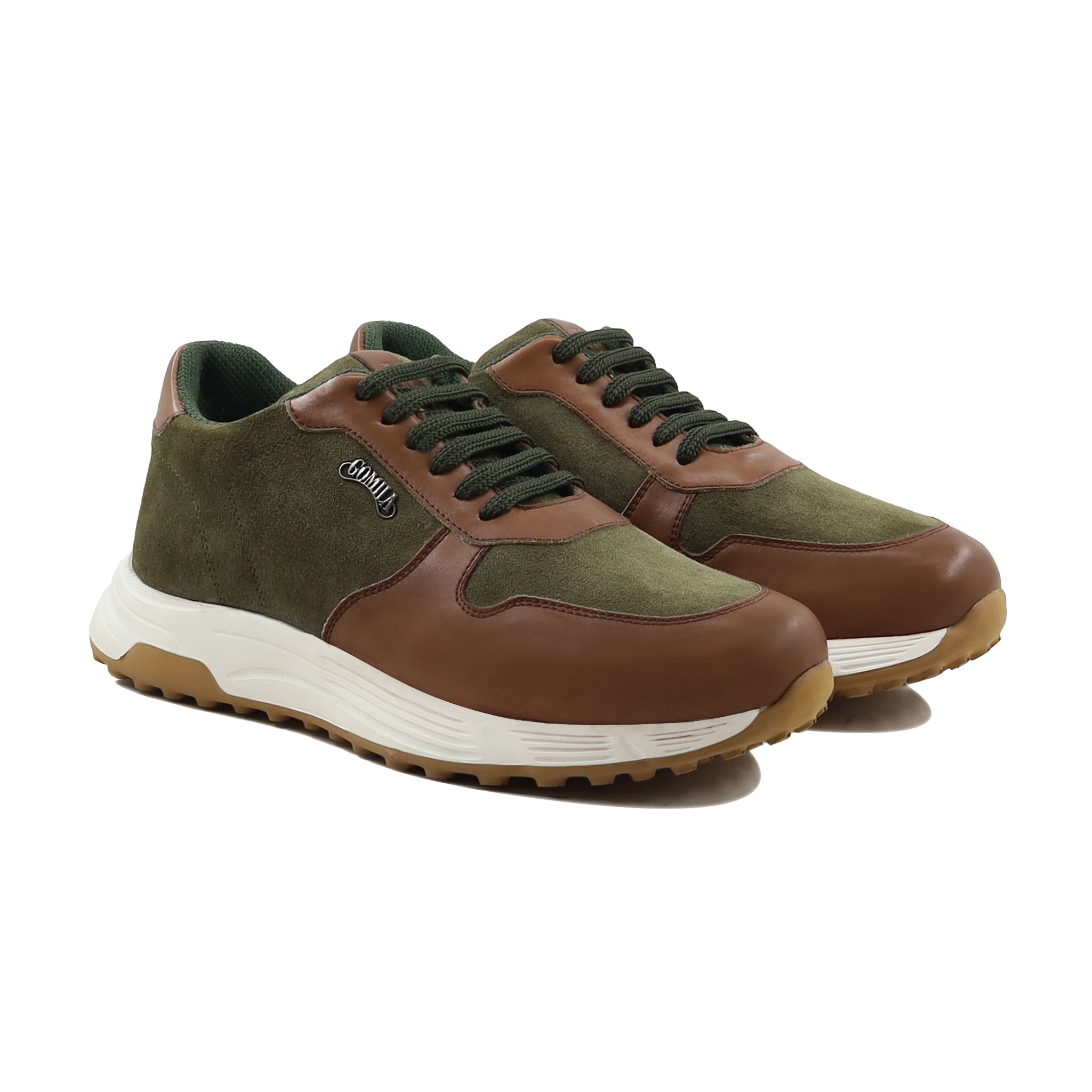 Kompany - Men's Brown and Olive Green Sneaker