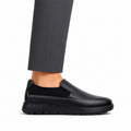 Apollo - Men's Black Milled Leather Sneaker