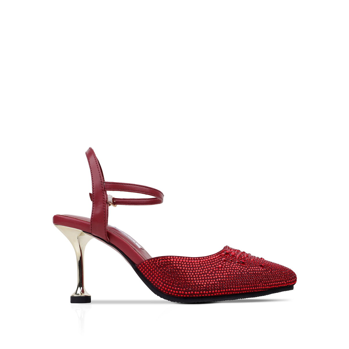Vanessa - Women’s Oxblood Hand Set Crystals 90mm Heels