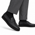 Emory - Men's Black Milled Leather Casual
