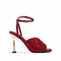 Maya - Women’s Oxblood Hand Set Crystals 90mm Heels