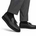 Gavin - Men's Black Milled Leather Casual