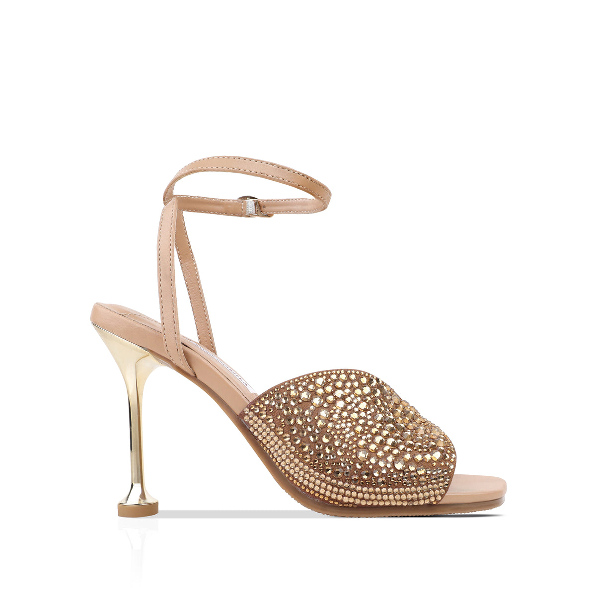 Maya - Women’s Champagne Hand Set Crystals 90mm Heels