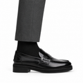 Collin - Men's Black Box Leather Loafer