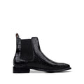 Dexter - Men's Black Crocodile Textured Goodyear Welted Chelsea Boot