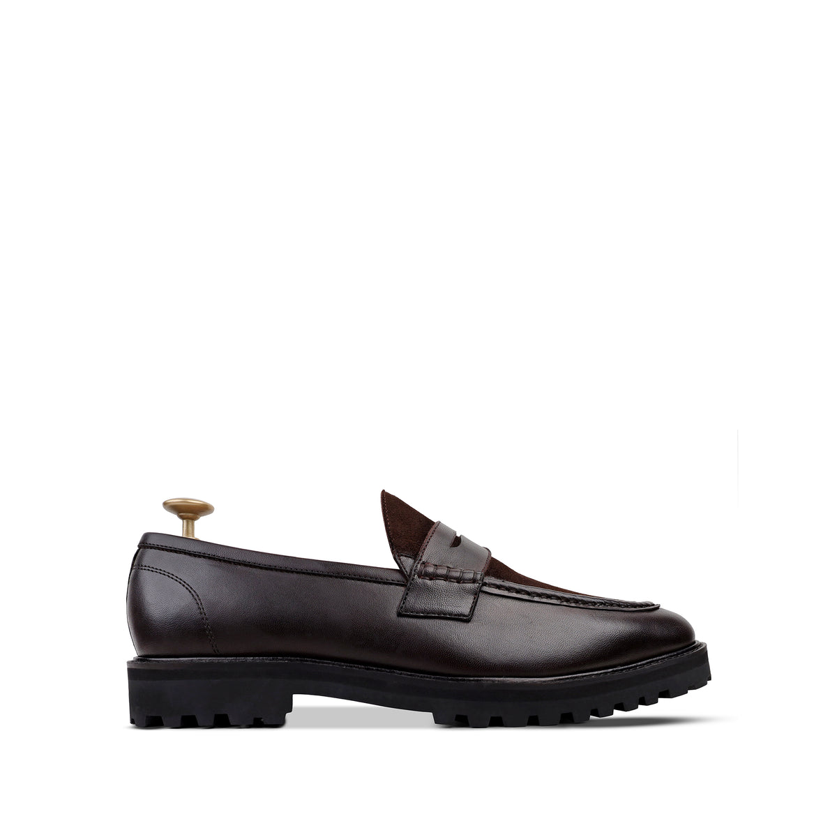 Zach - Men's Brown Calf & Suede Leather Loafer