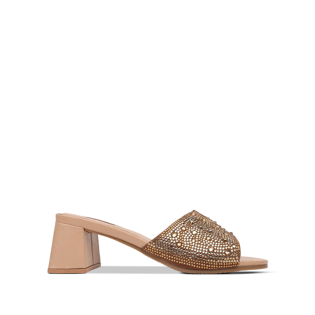 Isabel  - Women's Champagne Hand Set Crystals 50mm Heels