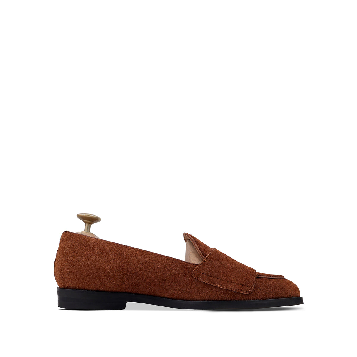 Drobak - Men's Cognac Suede Leather Belgian Loafer
