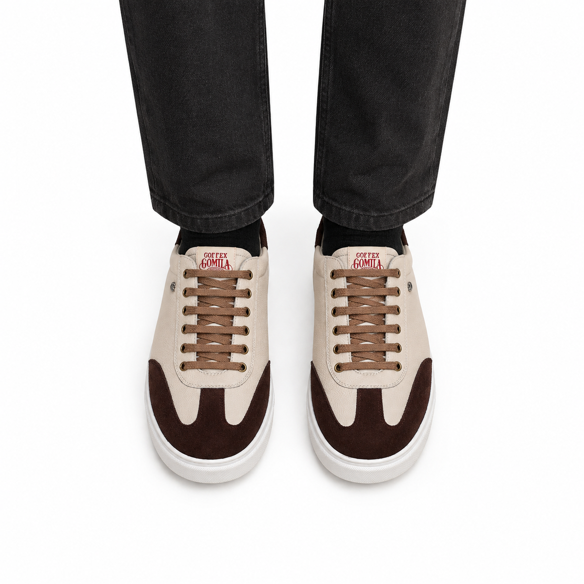 Eugenio  - Men's Beige & Dark Brown Sneaker