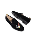 David - Men's Black Suede & Embroidery Loafer