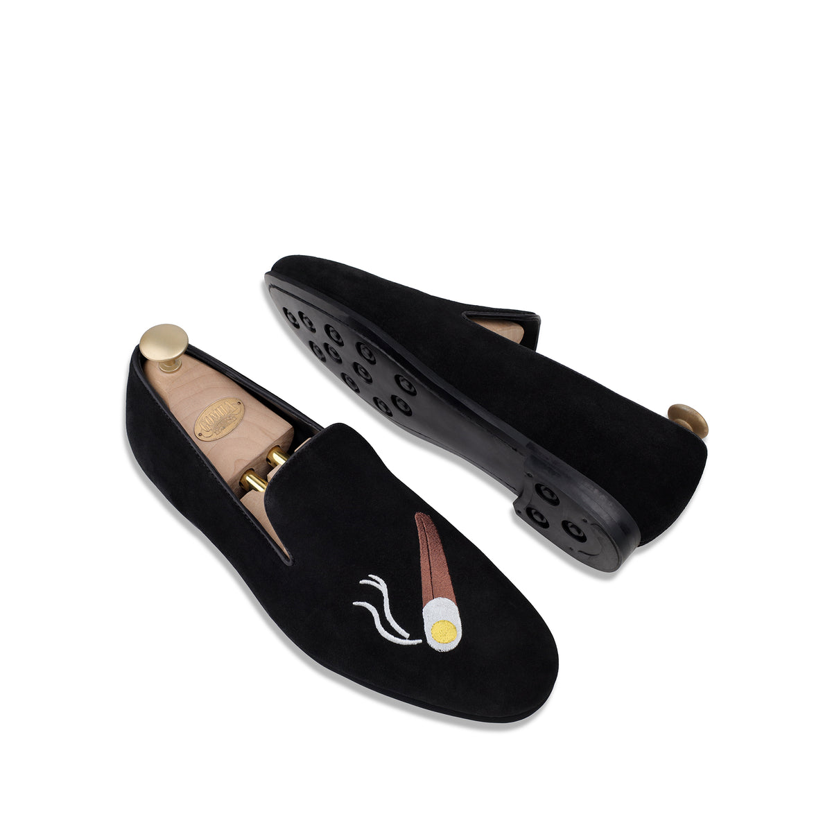 David - Men's Black Suede & Embroidery Loafer