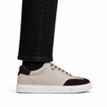 Eugenio  - Men's Beige & Dark Brown Sneaker