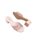 Ashley  - Women's Blush Pink Hand Set Crystals 50mm Heels