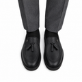 Gavin - Men's Black Milled Leather Casual
