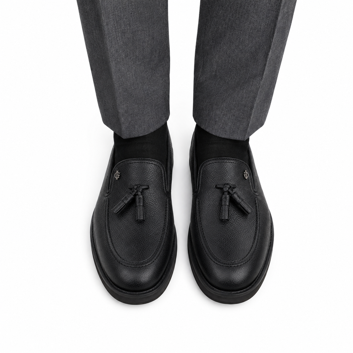 Gavin - Men's Black Milled Leather Casual