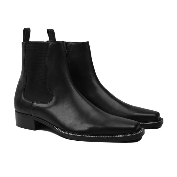 Lugo - Men's Black Calf Leather Chelsea Boot