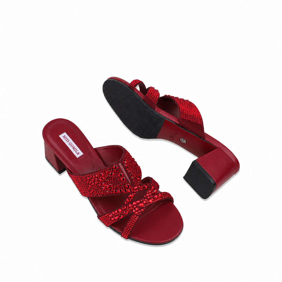 Jada - Women's Oxblood Hand Set Crystals 50mm Heels