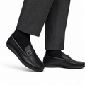 Devin - Men's Black Milled Leather Driver