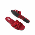 Freya - Women's Oxblood Hand Set Crystals Slipper