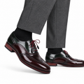 The Townhouse - Men's Oxblood & Green Box Leather Oxford