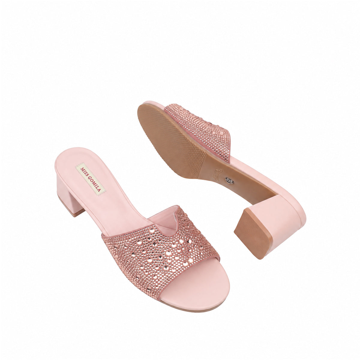 Isabel  - Women's Pink Hand Set Crystals 50mm Heels