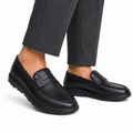 Otto - Men's Black Milled Leather Sneaker