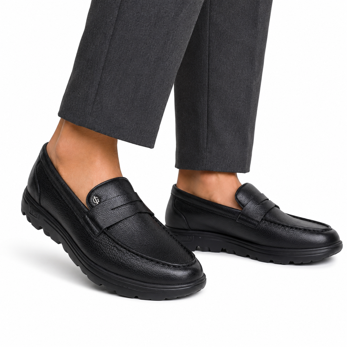 Otto - Men's Black Milled Leather Sneaker
