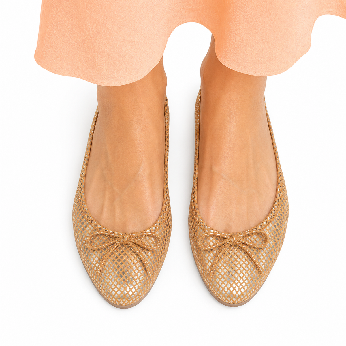 Gomery - Ladies Textured Orange Loafer
